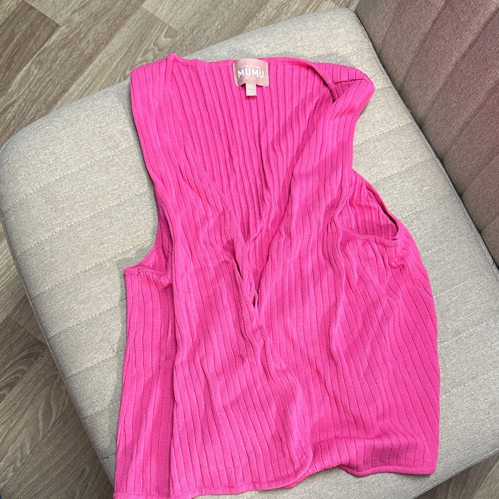Show Me Your MuMu Vibrant Pink Ribbed Tank Top